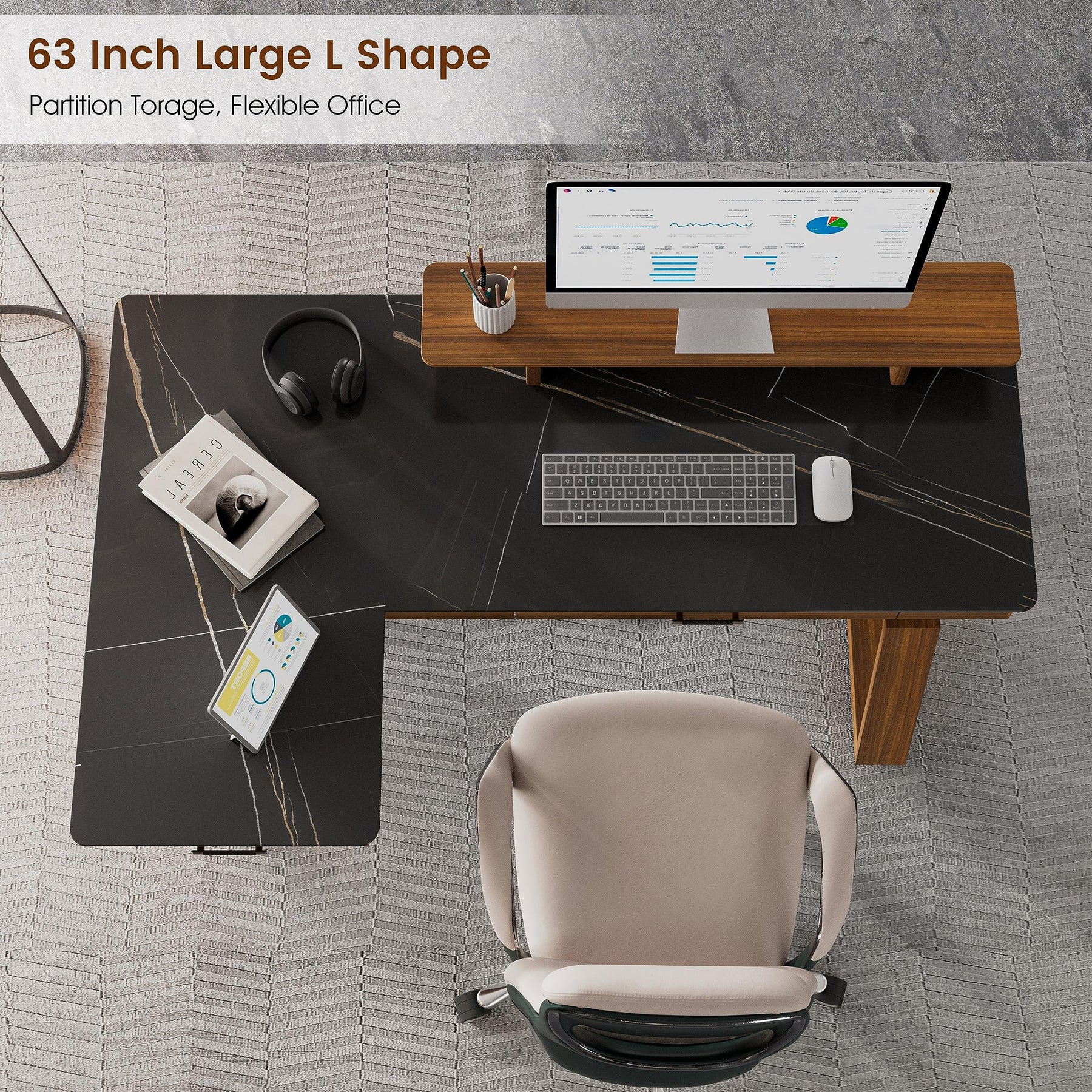 EUREKA ERGONOMIC Electric Standing Desk, 63inch Executive Computer Desk