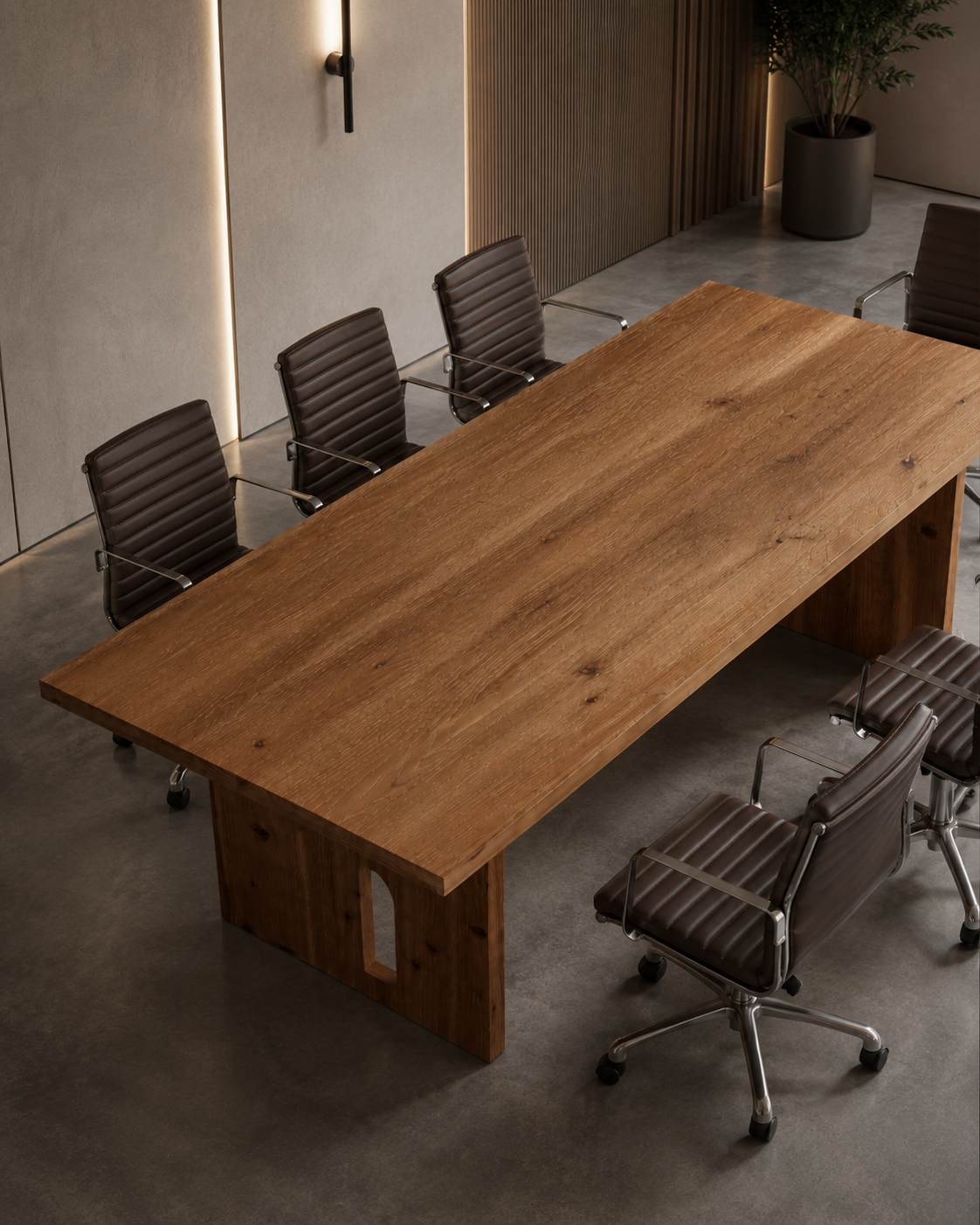 Modern conference table detail in a premium office interior